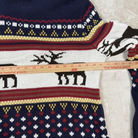 O’Hanlon Mills Chunky Knit Moose Holiday Grandpa Cardigan Sweater Size Medium - Picture 6 of 8